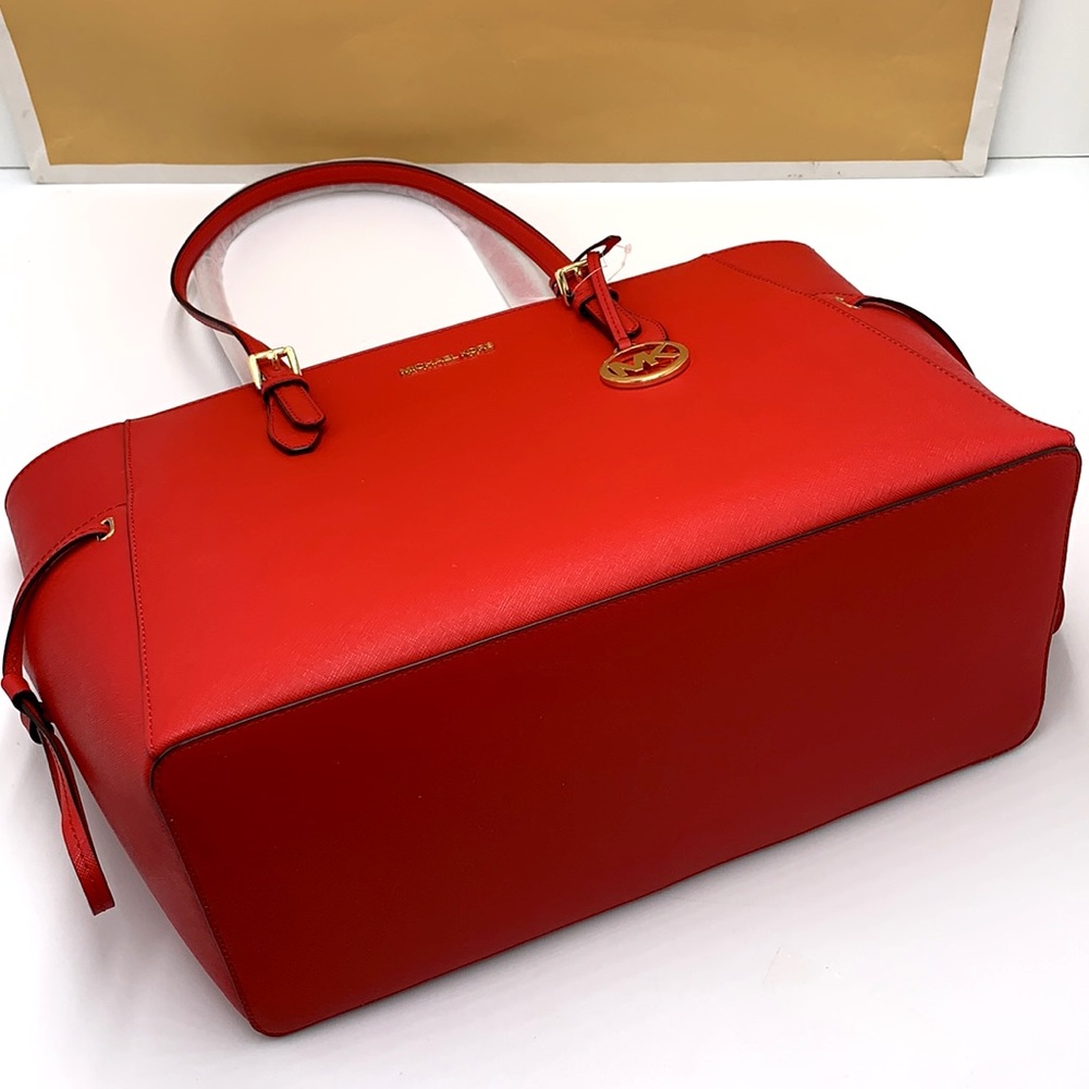 MICHAEL KORS 
Gilly Large Saffiano Leather Tote Bag BRIGHT RED COLOR - Picture 16 of 16